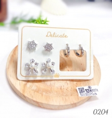 Snowflake zircon stud earrings