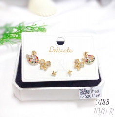Swan mariposa earring set