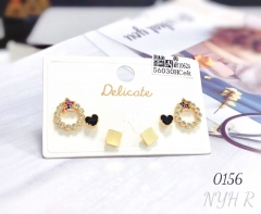 A collection of heart-shaped multi-colored zircon stud earringsA collection of heart-shaped multi-colored zircon stud earrings