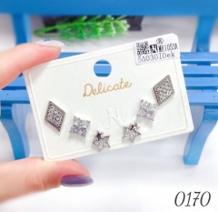 Five-pointed star zircon stud earrings