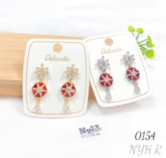 Wholesale fashion jewelry petal six-color zircon earrings