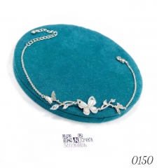 Butterfly zircon silver-plated bracelet