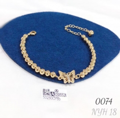 Zircon butterfly bead bracelet