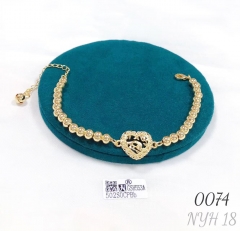 Heart-shaped beaded micro-inlaid zircon bracelet