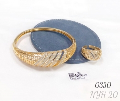 Fashionable hollowed-out bracelet ring set
