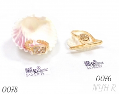 Open, adjustable size, light irregular gold-plated brass ring