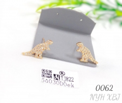 Cute dinosaur zircon stud earrings