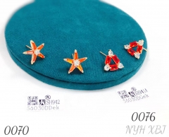 Mini Colored Zircon Flower Stud Earrings for Women