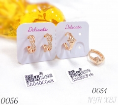 Zircon gold-plated earrings