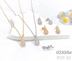 Gold and silver-plated zircon set