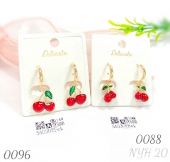 Cherry gold-plated copper earrings
