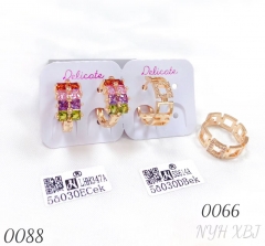 18k colored zircon earrings