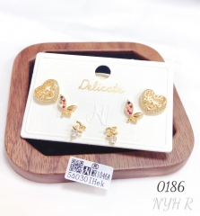 Fashionable colorful zircon earrings set