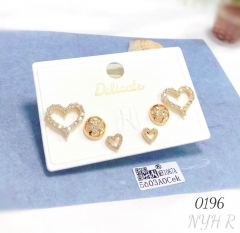 Heart Zircon Earring Set
