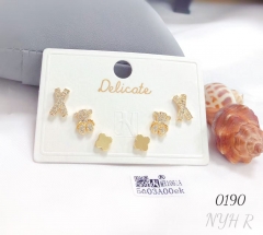 Fashion Bear Zircon Earring Set
