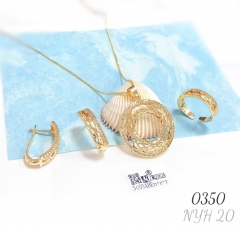 18K Gold Plated Classic Copper Bridal Jewelry Set