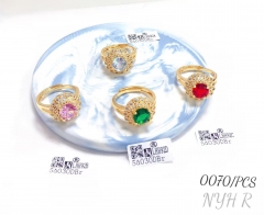18K Ring Multicolor Center Stone Party Ring