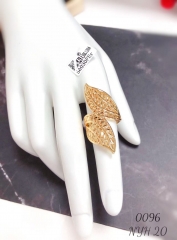 Large gold-plated leaf ring