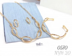 Light luxury jewelry geometric oval set women's fashion