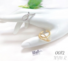Irregular gold-plated and silver-plated zircon wedding ring