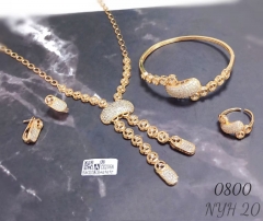 Women's wedding fashion gold plated zircon luxury