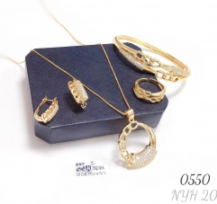 Micro-inlaid zircon gold-plated four-piece set