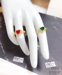 Gold-plated heart-shaped zircon fairy ring