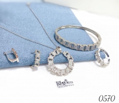 Micro-inlaid zircon silver-plated four-piece set