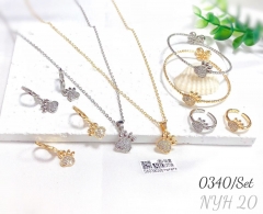 Claw zircon three-piece set