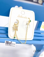 Women's Zircon Double Chain Earrings