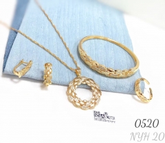 18k gold plated zircon jewelry set wedding gift