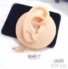 Delicate Leaf Zircon Earrings