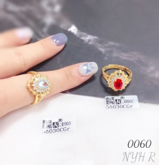 Gold-plated multi-colored zircon ring