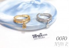 Small lock zircon adjustable ring