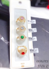 Gold-plated Pave Zircon Square Wedding Ring