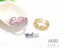 Open Ring U-Shaped Curb Chain Ring for Women