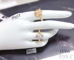 Women's gold-plated cubic zirconia ring novel design