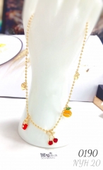 Exquisite Cherry Heart Beaded Necklace