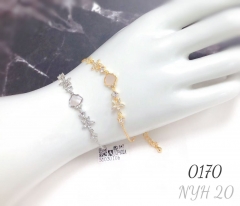 Shiny zircon bracelet gold plated silver jewelry