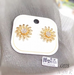 Plated Daisy Earrings Flower Earrings