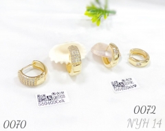 Classic Jewelry Women's Gold Plated White Zircon Earrings