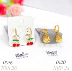 Fashionable gold-plated earrings and pendants