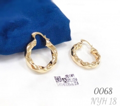 Fashionable high quality gold plated high twist hoop earrings