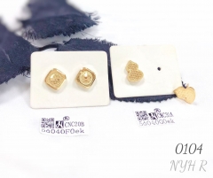 Women's 18K Gold Plated Earrings Jewelry Geometric Frame Inlay