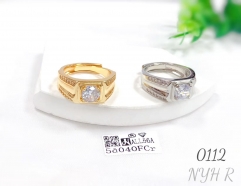 New Ring 18k Gold-Plated Zirconia Engagement Ring