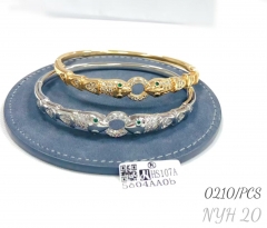 Gold-plated micro-paved zircon double-headed snake bracelet