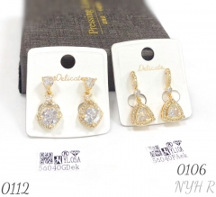 Fashionable zircon teardrop earrings for women long pendant earrings