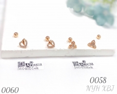18k rose gold small earrings