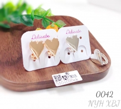 Heart gold and silver plated earrings