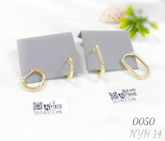 Wholesale 14K braided U-shaped oval earrings